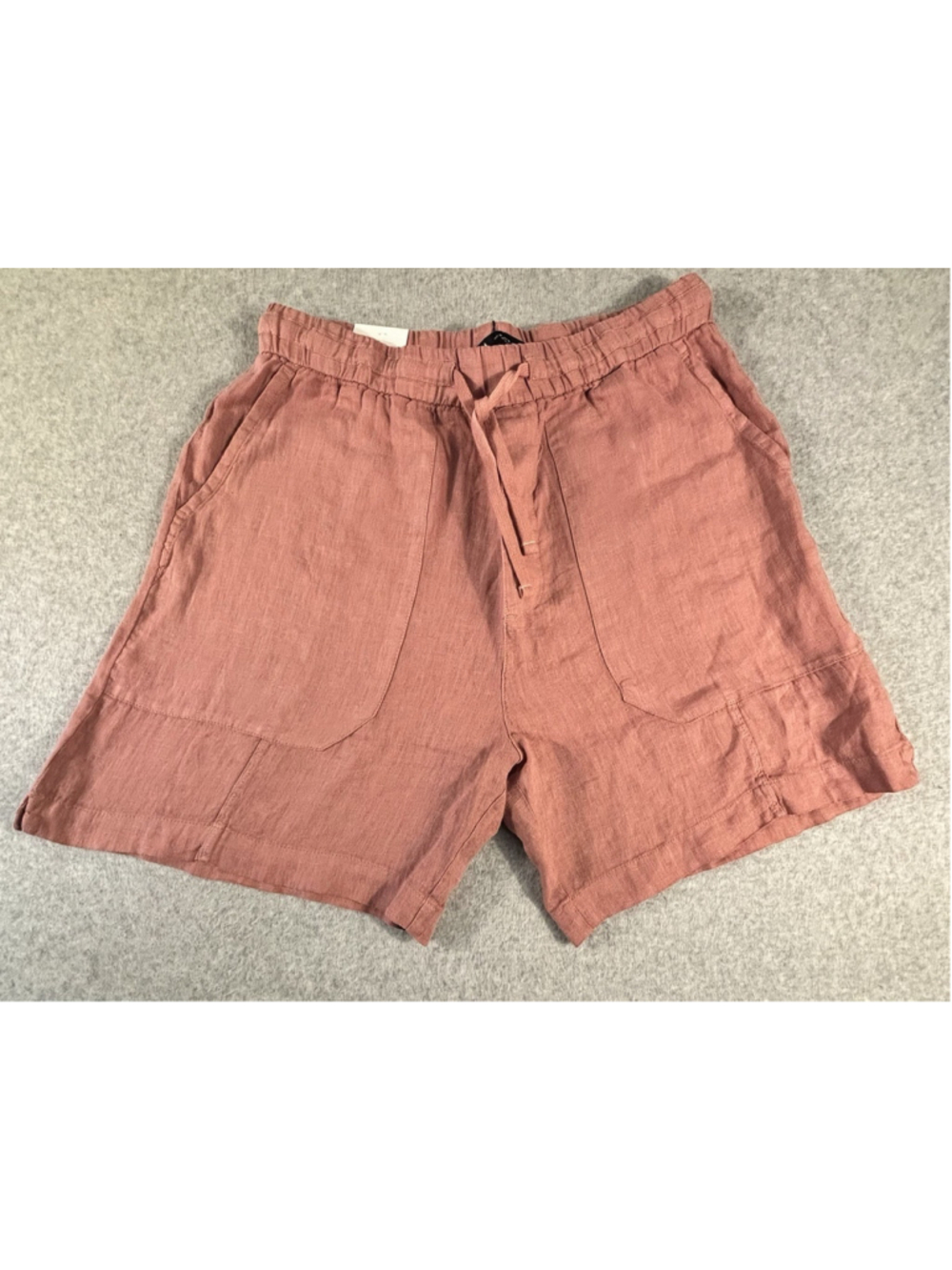 Zara Women’s Linen Blend Pull On Shorts Dusty Rose XL NWT Elastic Waist